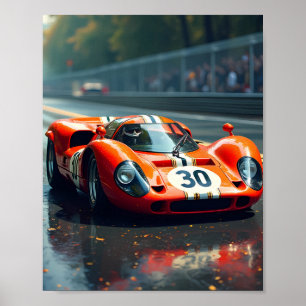 Racewagen nummer 69 in prachtige kleuren poster