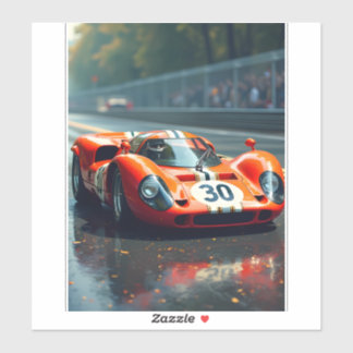 Racewagen nummer 69 in prachtige kleuren sticker