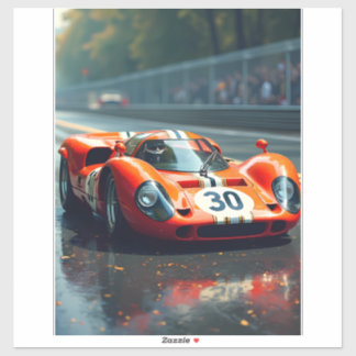 Racewagen nummer 69 in prachtige kleuren sticker