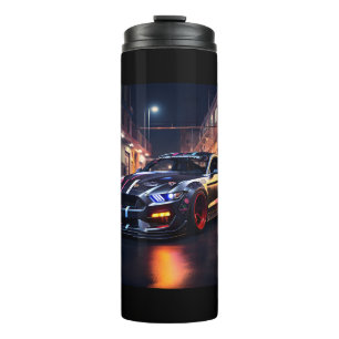 Racewagen op indoor baan thermosbeker