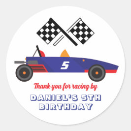 racewagen voor kinderen - Birthday Party Ronde Sticker