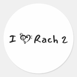 Rach 2 Minimalist Black Text Classical Music Ronde Sticker