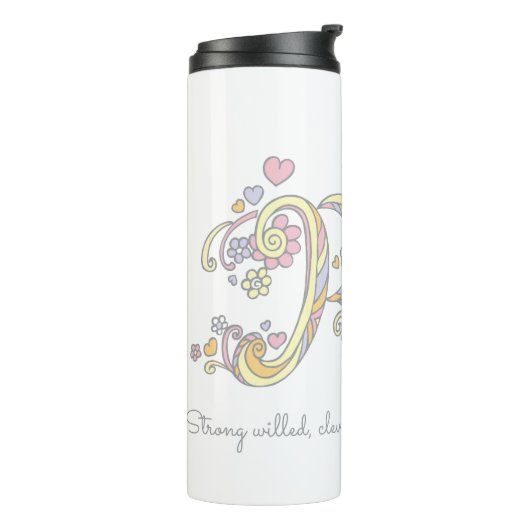 Rachael name meaning decorative letter R Thermosbeker (Gedraaid links)