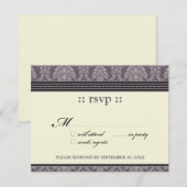 ::rachel: Charming Plum Damask 4,25x5,5-inch respo RSVP Kaartje (Voorkant / Achterkant)