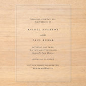 Rachel Formal Elegant Wedding Save the Date Acryl Uitnodigingen (Voorkant)