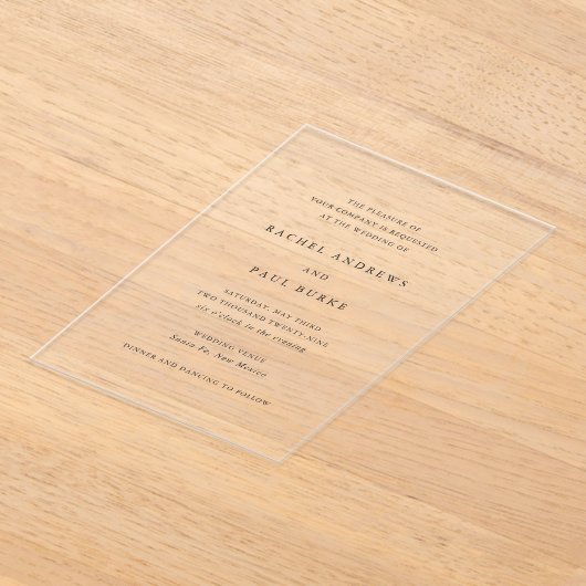 Rachel formele elegante bruiloft acryl uitnodigingen (Laagn)