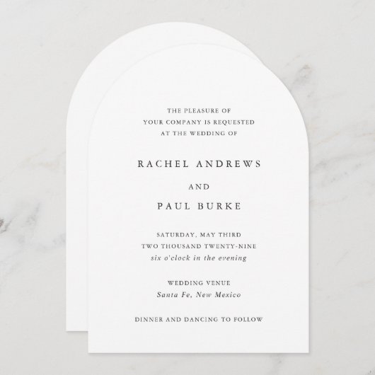 Rachel formele elegante bruiloft kaart (Voorkant / Achterkant)