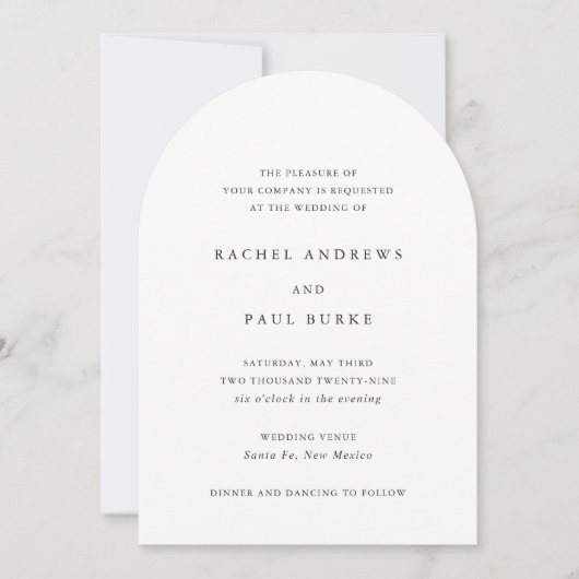 Rachel formele elegante bruiloft kaart (Voorkant)