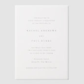 Rachel formele elegante bruiloft vellum uitnodigingen (Voorkant)