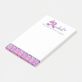 Rachel gepersonaliseerde R naam die post betekent Post-it® Notes