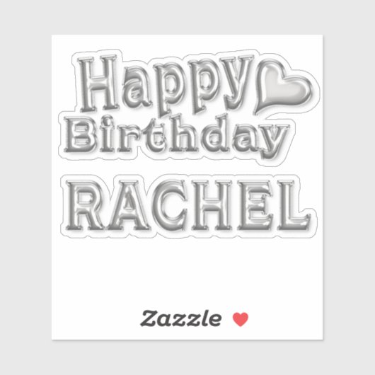 Rachel Happy Birthday silver Aufkleber Sticker (Vel)