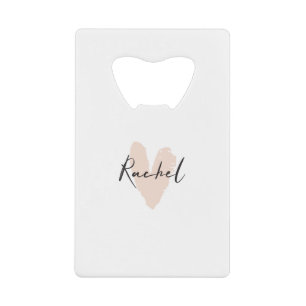 Rachel Heart Name Graphic Creditkaart Flessenopener
