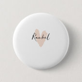 Rachel Heart Name Graphic Ronde Button 5,7 Cm (Voorkant)