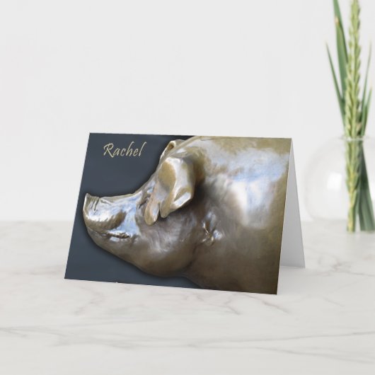 RACHEL het Wenskaart van het SPAARVARKEN Kaart (Voorkant)