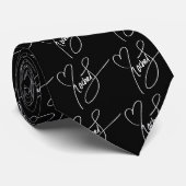 Rachel Lauren - logo necktie - zwart met wit Stropdas (Opgerold)