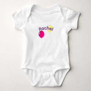 "Rachel" Meisjesnaam Met Ballonnen, Romper