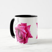  Rachel naam hete roze roos floral plezier Mok (Voorkant links)