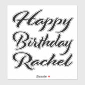 Rachel Name Vorname black Sticker Geburtstag (Vel)