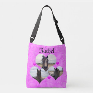 Rachel Name With Arab Horses Crossbody Tas