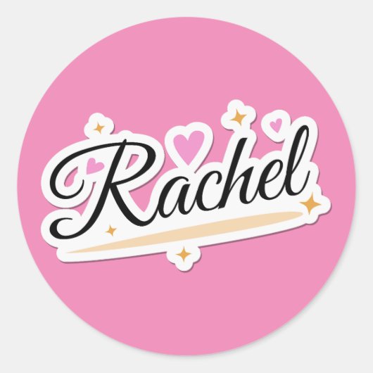 Rachel noemt schattig design ronde sticker (Voorkant)