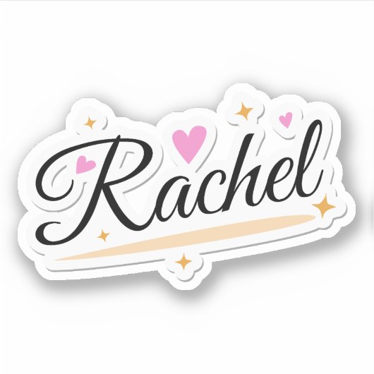 Rachel noemt schattig design sticker (Voorkant)