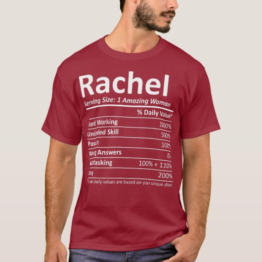 RACHEL Nutrition Persoonlijke benaming Funny Gift T-shirt (Voorkant)