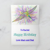 Rachel osaurus Funny Running T Rex Dinosaur Art Feestdagen Kaart (Binnen)