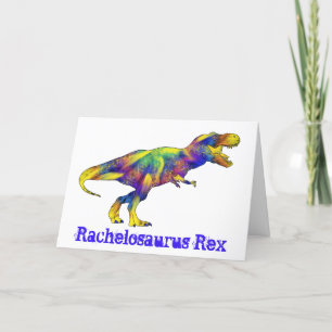 Rachel osaurus Grappige Hardlopende T Rex Dinosaur Feestdagen Kaart