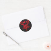 Rachel Pentagram - in het rood Ronde Sticker (Envelop)