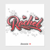 Rachel red Heart Graffiti Aufkleber Sticker (Vel)