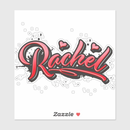 Rachel red Heart Graffiti Aufkleber Sticker (Vel)