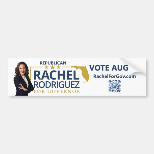 Rachel Rodriguez voor bumpersticker van de gouvern (Voorkant)