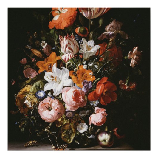 Rachel Ruysch - Bloemen in een glas vet Perfect Poster (Voorkant)