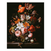 Rachel Ruysch - Bloemen in een glas vet Perfect Poster (Voorkant)