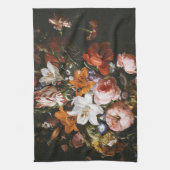 Rachel Ruysch - Bloemen in een glazen vaas Theedoek (Verticaal)