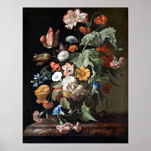 Rachel Ruysch Stilleven met Bloemen Poster (Voorkant)