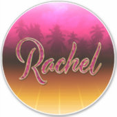 Rachel Vorname Name golden pink Aufkleber Sticker (Voorkant)