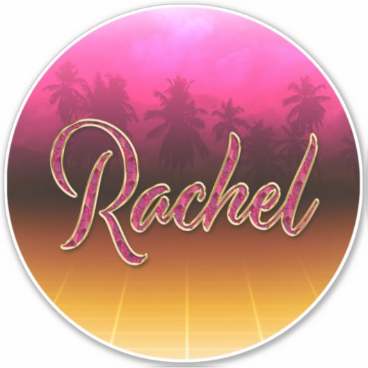 Rachel Vorname Name golden pink Aufkleber Sticker (Voorkant)