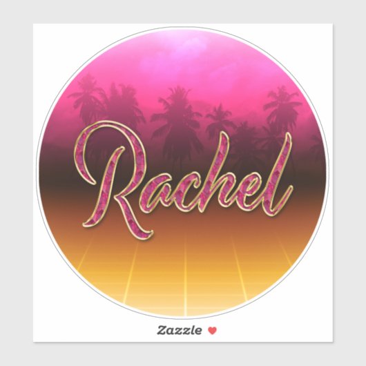 Rachel Vorname Name golden pink Aufkleber Sticker (Vel)