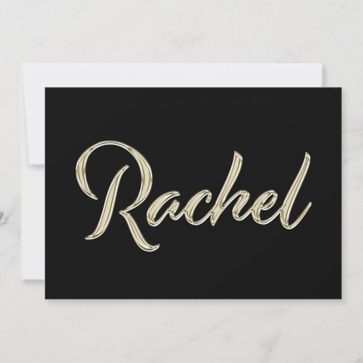 Rachel white gold Handwriting Karte Kaart (Voorkant)