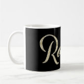 Rachel white gold Handwriting Tasse Kaffeetasse Koffiemok (Links)