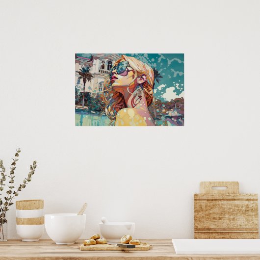 Rachel's dag in het zwembad poster (Keuken)