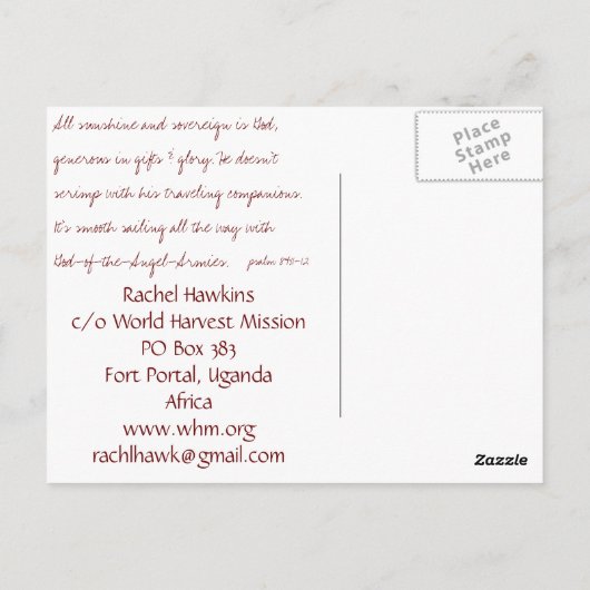 Rachels Prayer-kaart Briefkaart (Achterkant)