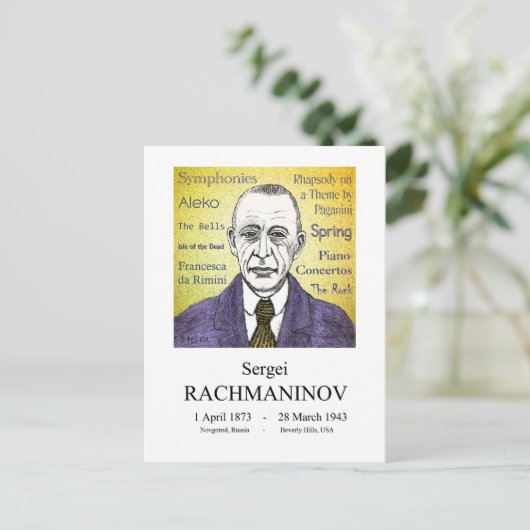 Rachmaninov Briefkaart (Staand voorkant)