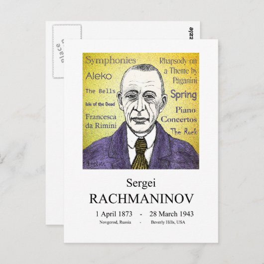 Rachmaninov Briefkaart (Voorkant / Achterkant)