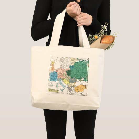 Raciale kaart van Europa Grote Tote Bag (Voorkant (product))