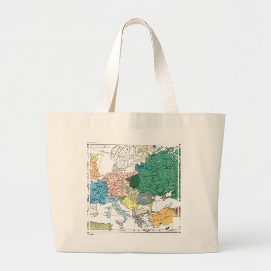Raciale kaart van Europa Grote Tote Bag (Voorkant)