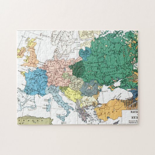 Raciale kaart van Europa Legpuzzel (Horizontaal)