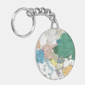 Raciale kaart van Europa Sleutelhanger (Voorkant Links)