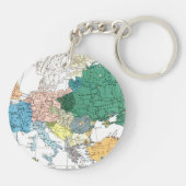 Raciale kaart van Europa Sleutelhanger (Achterkant)